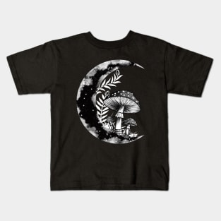 Floral Crescent Moon Kids T-Shirt